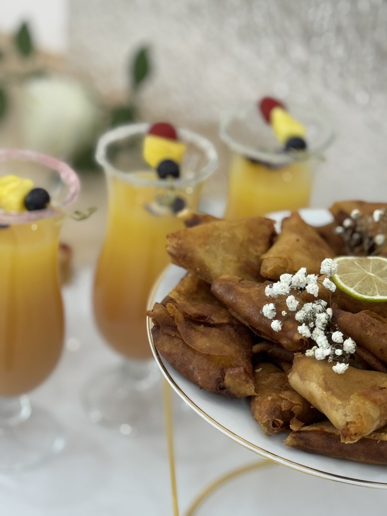 Samoussas et cocktails de réception pour accueil au Festif